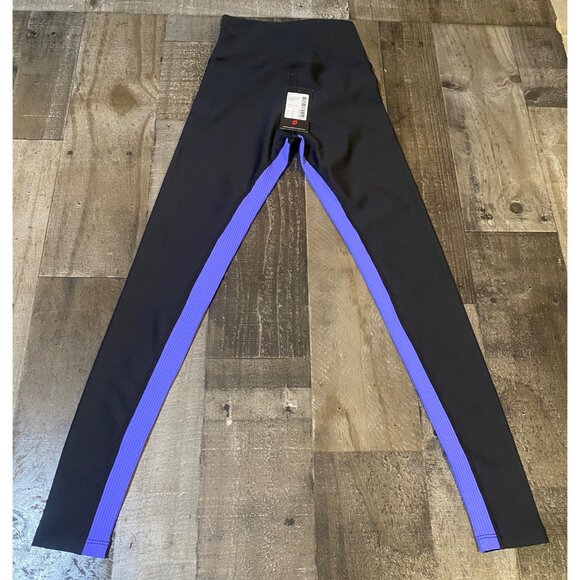 NWT PELOTON SPORT LEGGINGS WOMENS SIZE XS RIB COLORBLOCK BLACK AND BLUE - Picture 7 of 11